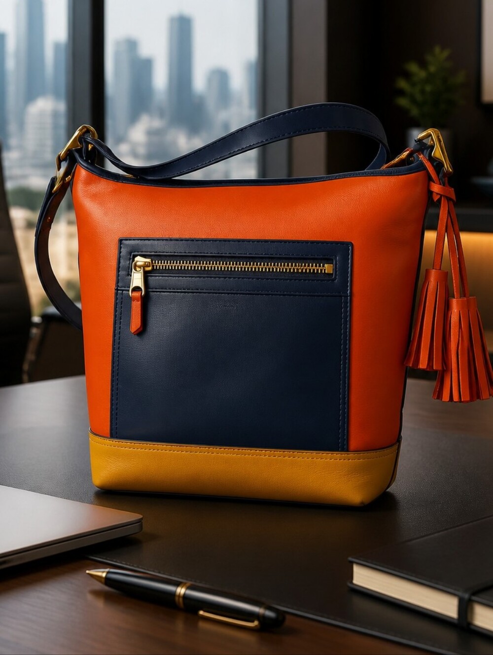 COACH Colorblock Leather Crossbody Messenger Bag